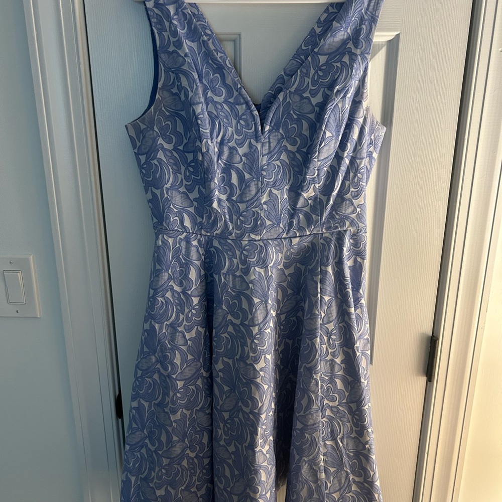 Maeve Blue and White Floral Mini Dress